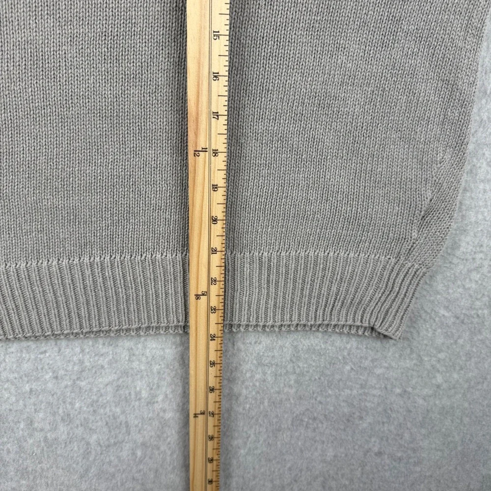 Vintage Polo Ralph Lauren Sweater Mens XL Gray V Neck Linen Blend Knit Pullover